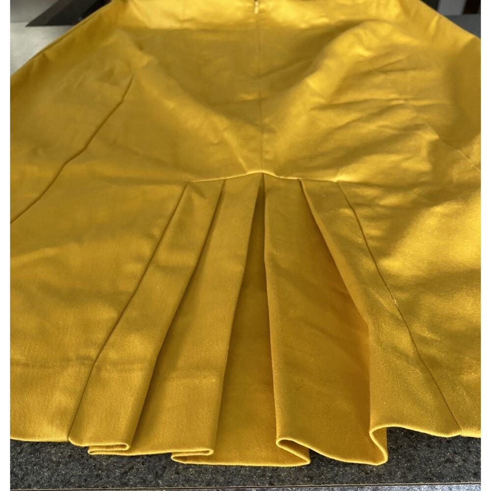 WORTHINGTON W Size 12 Pencil MIDI Yellow Skirt Belt Invert Pleated Feminine Y2K - Picture 5 of 12